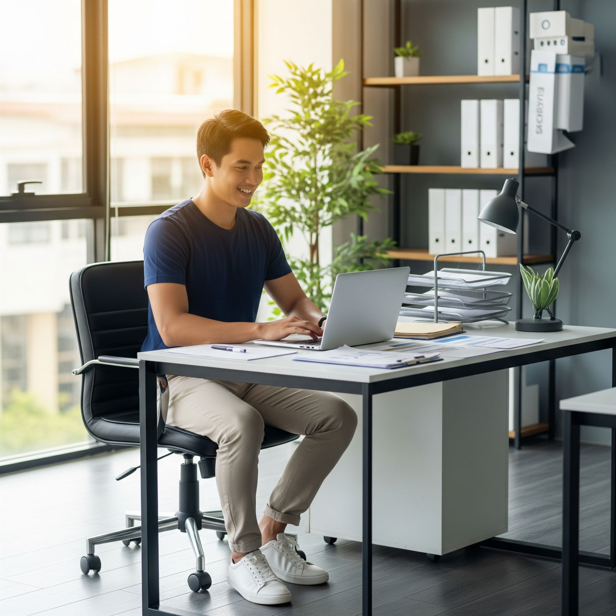 Junge Makler im Fokus